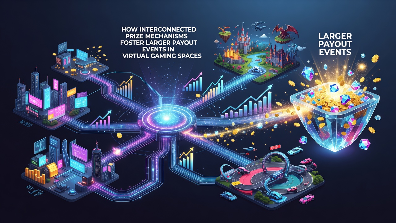 Visual representation of prize pool growth through player contributions across linked virtual slots and gaming networks