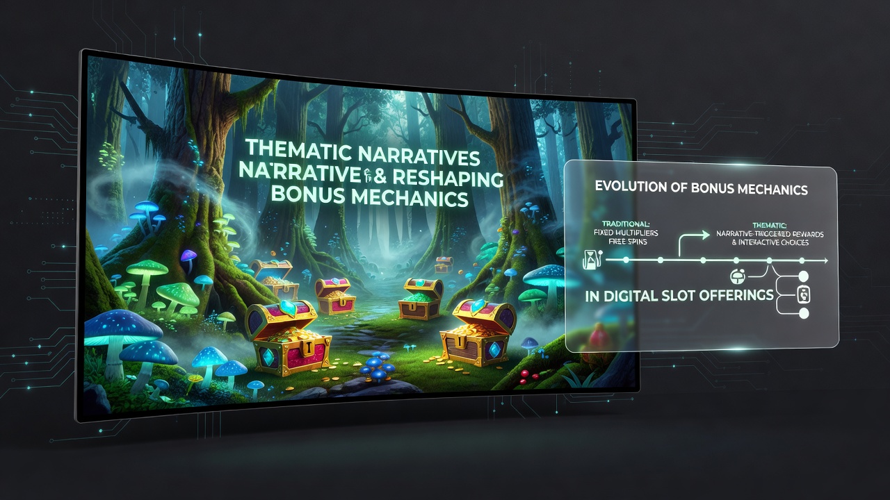 Close-up view of slot game reels integrated with story chapter markers and character progression indicators