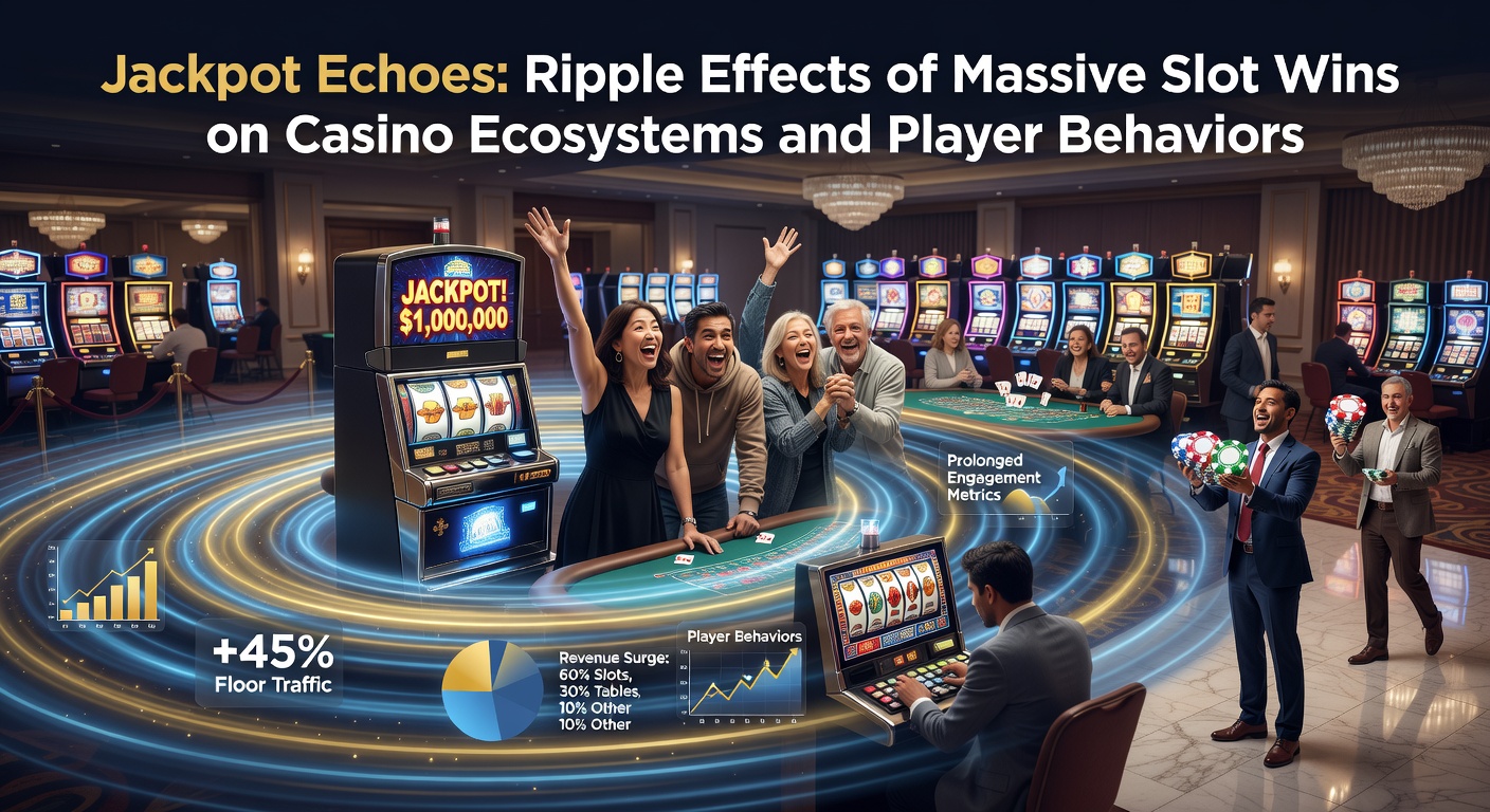 Vibrant casino floor erupts as a massive slot jackpot lights up the reels, drawing crowds in a frenzy of lights and cheers