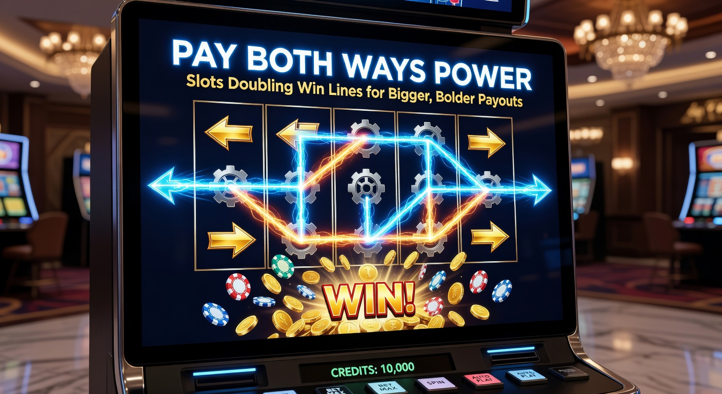 Dynamic screenshot of a pay both ways slot celebrating a dual-direction win with exploding symbols and coin cascade