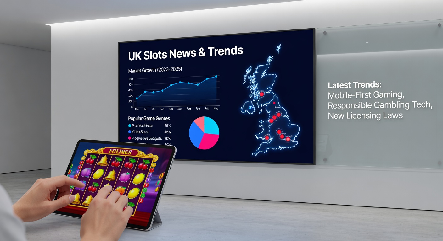 A row of vibrant slot machines in a bustling UK arcade, lights flashing under regulatory scrutiny