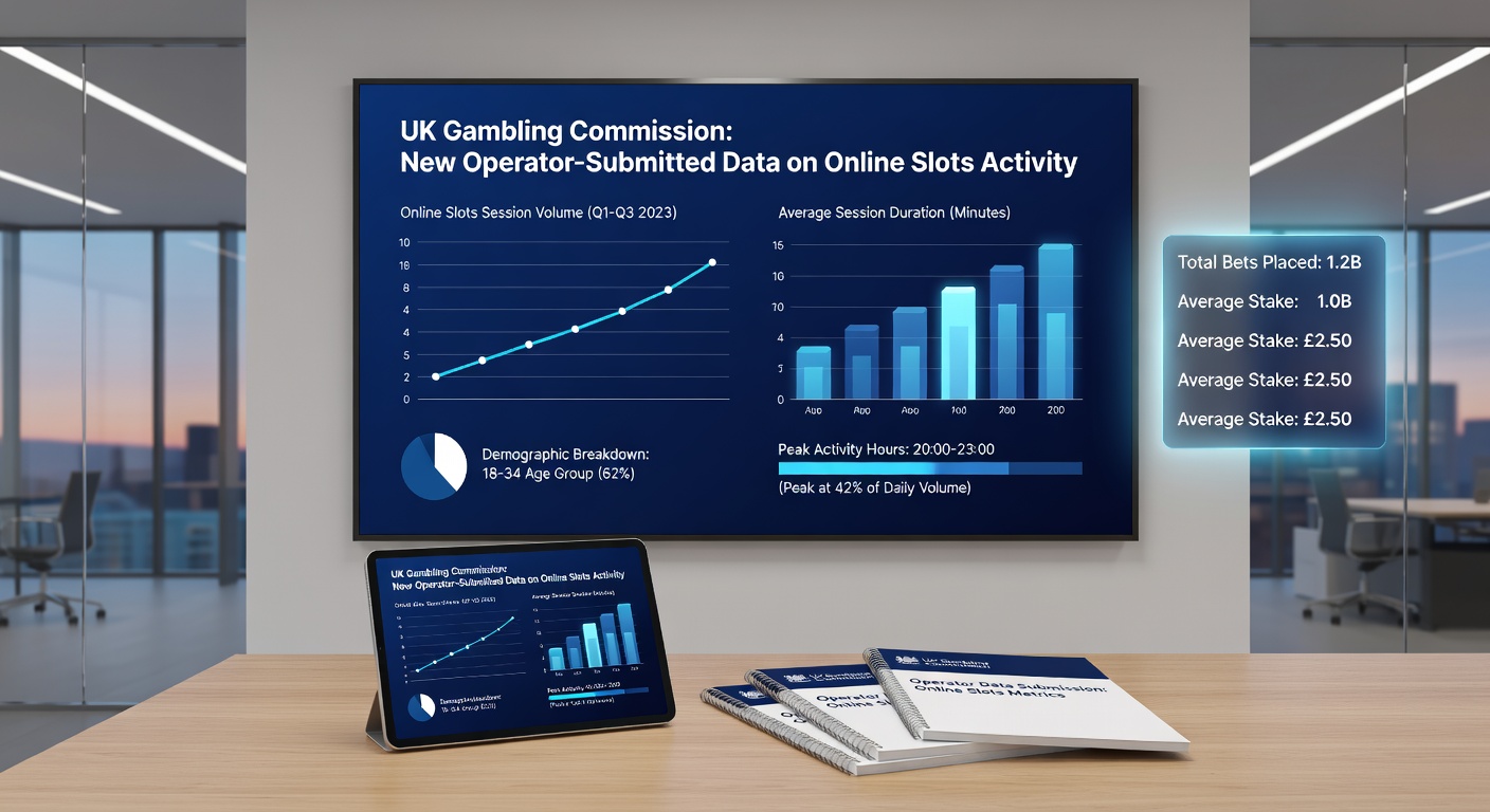 Graph charting upward trends in online slots metrics like GGY, spins, and active accounts for the UK market