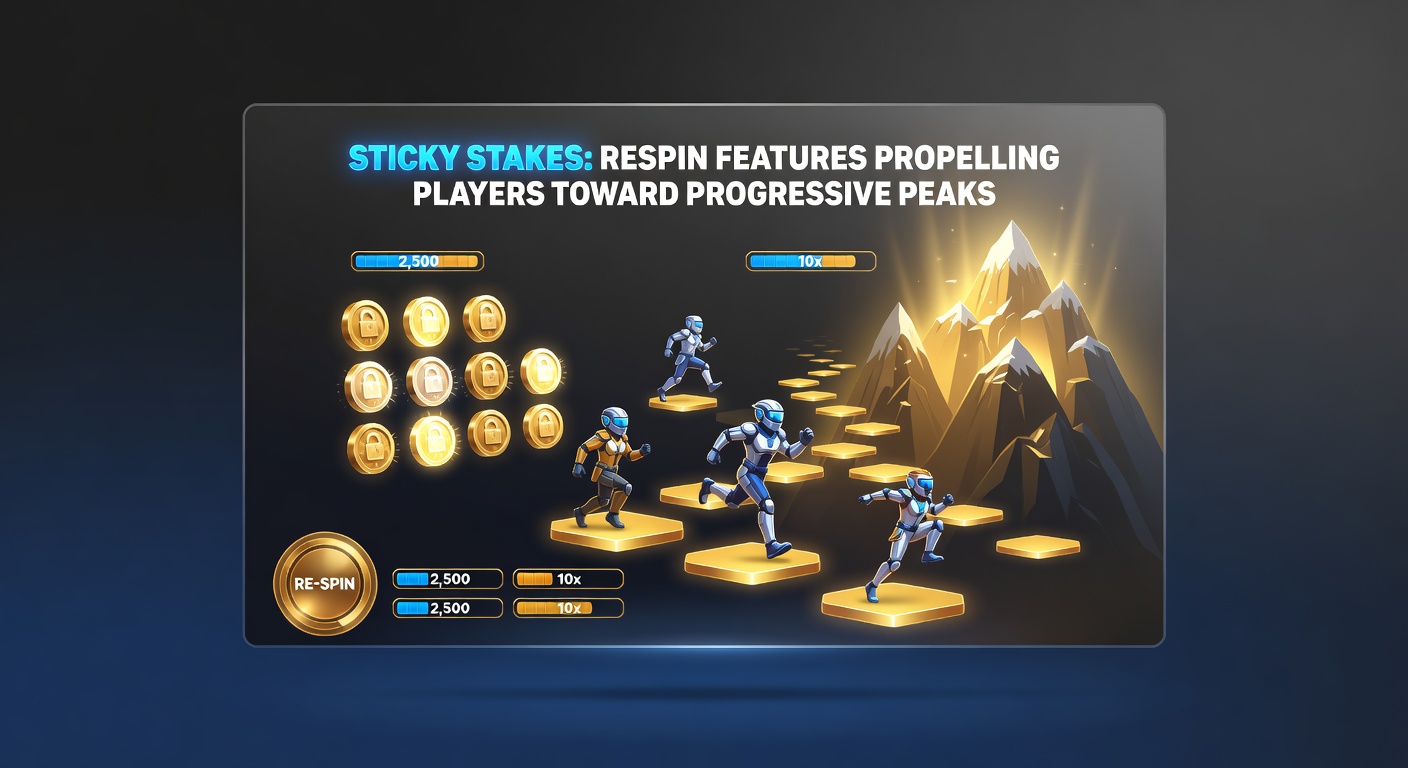 Dynamic close-up of a progressive slot jackpot exploding during a sticky respin bonus, golden coins and symbols freezing in winning formation