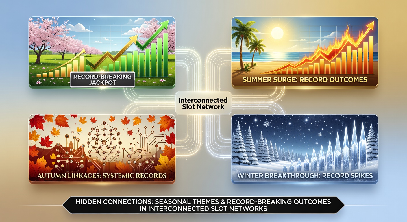 Network visualization showing jackpot growth spikes aligned with seasonal slot themes and player activity data