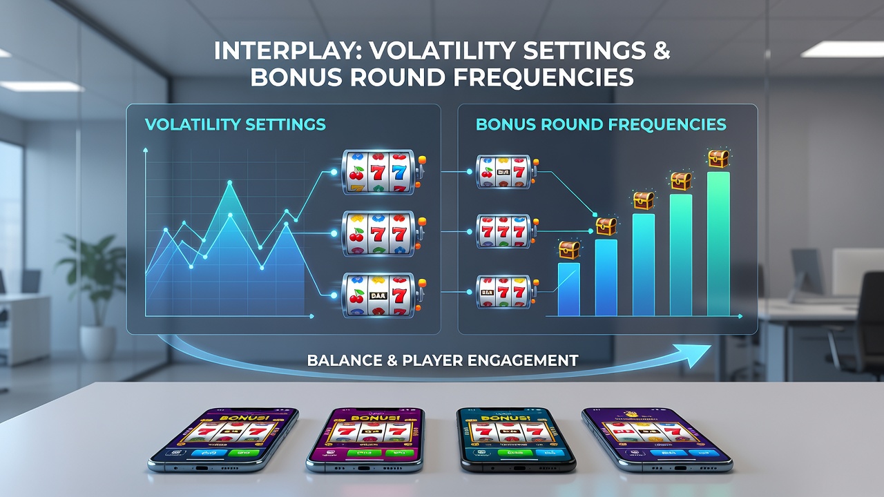 Data visualization comparing bonus round frequencies across different volatility settings in mobile slot titles